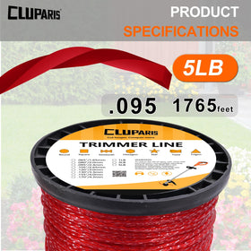 Cluparis nylon twist trimmer line close-up highlighting strong construction for tough growth