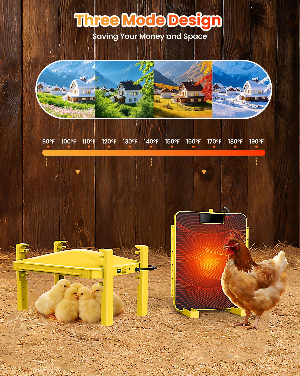 Cluzyyarda adjustable mount supports growing chicks and hens.