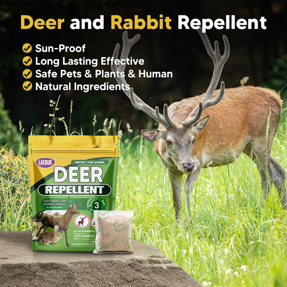 CLVDOFSS outdoor use near flowers and vegetables prevents deer visits.