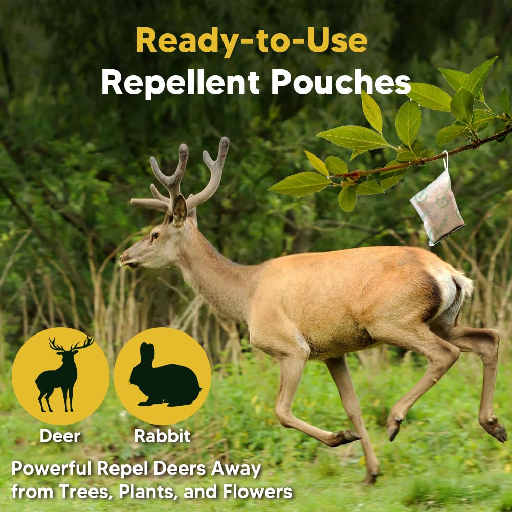 CLVDOFSS garden setup shows plant-friendly deer deterrence.