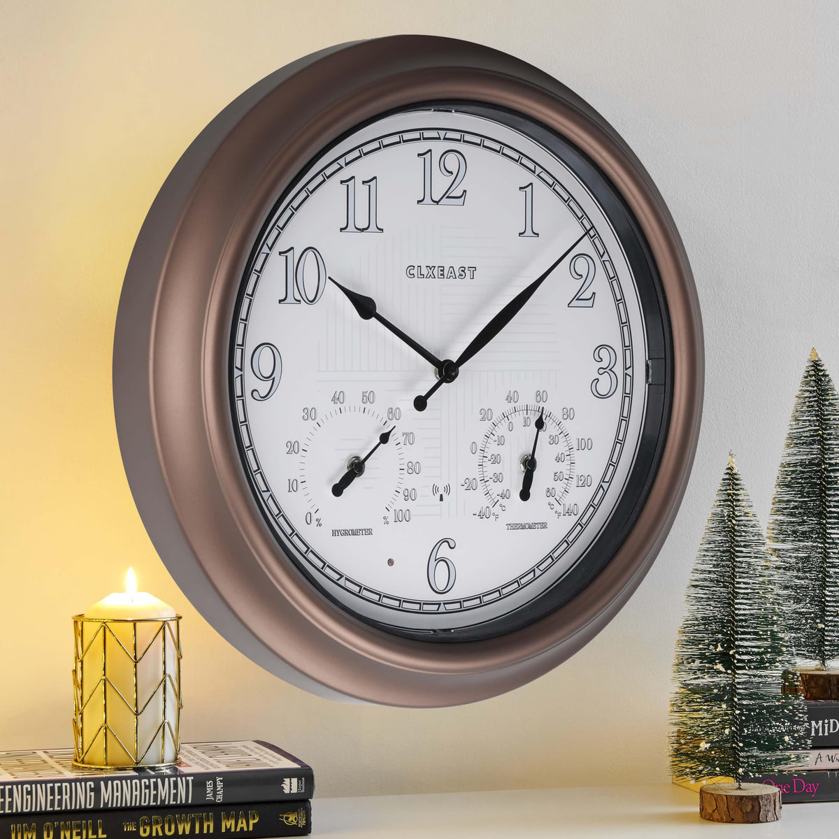 CLXEAST garden patio clock ideal for stylish outdoor decor