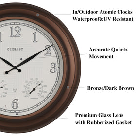 CLXEAST IP65 weatherproof clock ready for outdoor dial viewing.