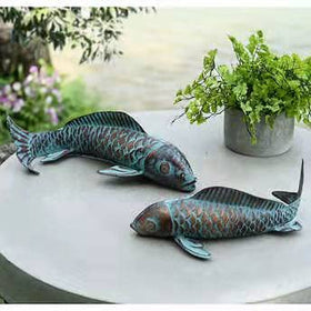 CLYB antique copper koi decor suitable for garden walls