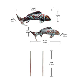 CLYB copper-toned koi sculpture for rustic garden styling