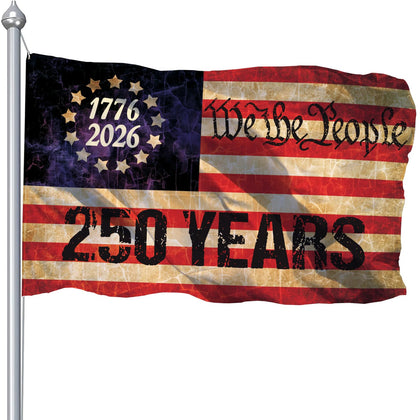 CLYTTE 250th Anniversary USA flag outdoors with vivid colors for porch or yard