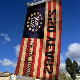 Flag displayed on a pole for outdoor decor
