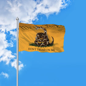 CLYTTE Dont Tread On Me flag, 3x5 back view, vibrant ink resists fading outdoors.