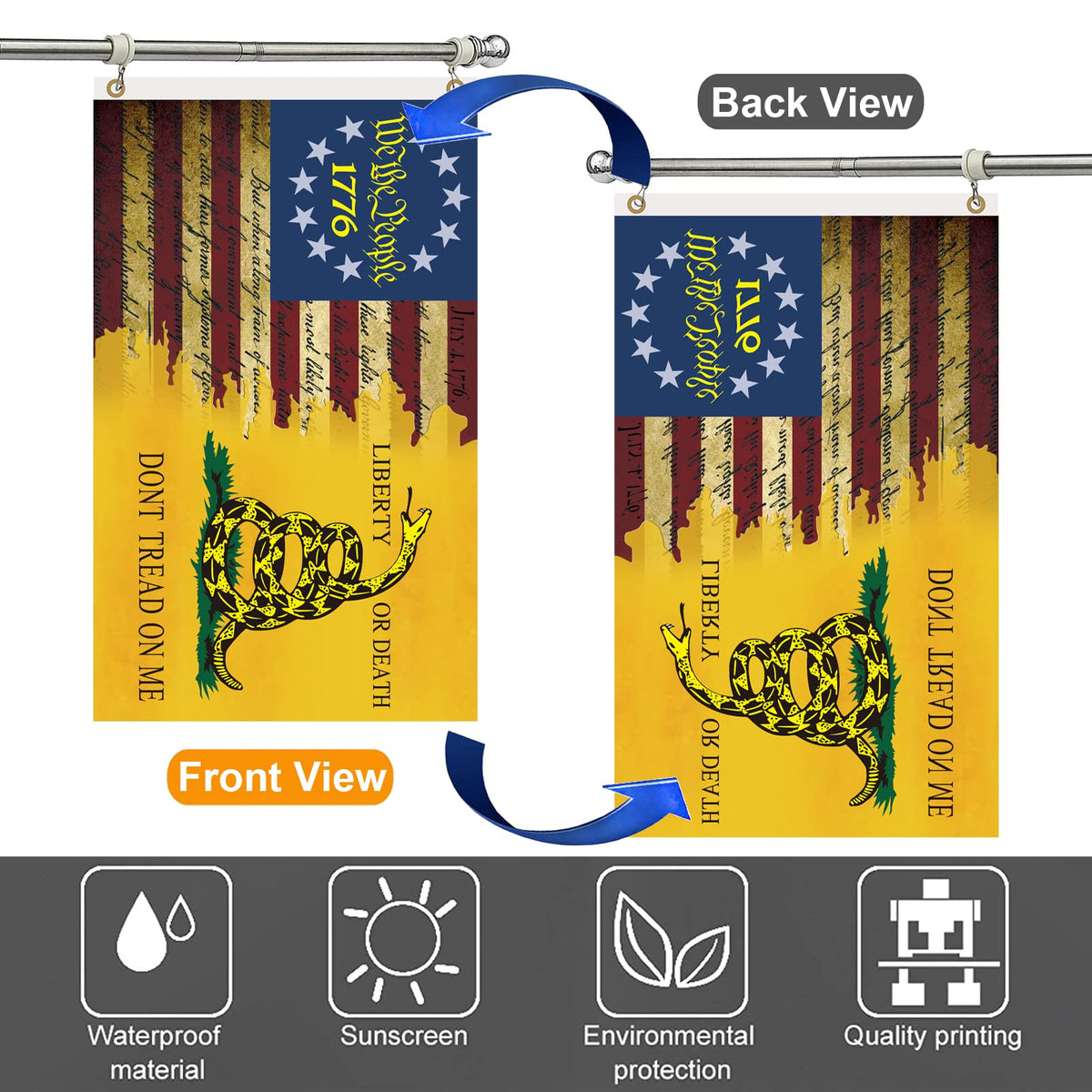 CLYTTE flag showing silk-screen printing on both sides for vivid color