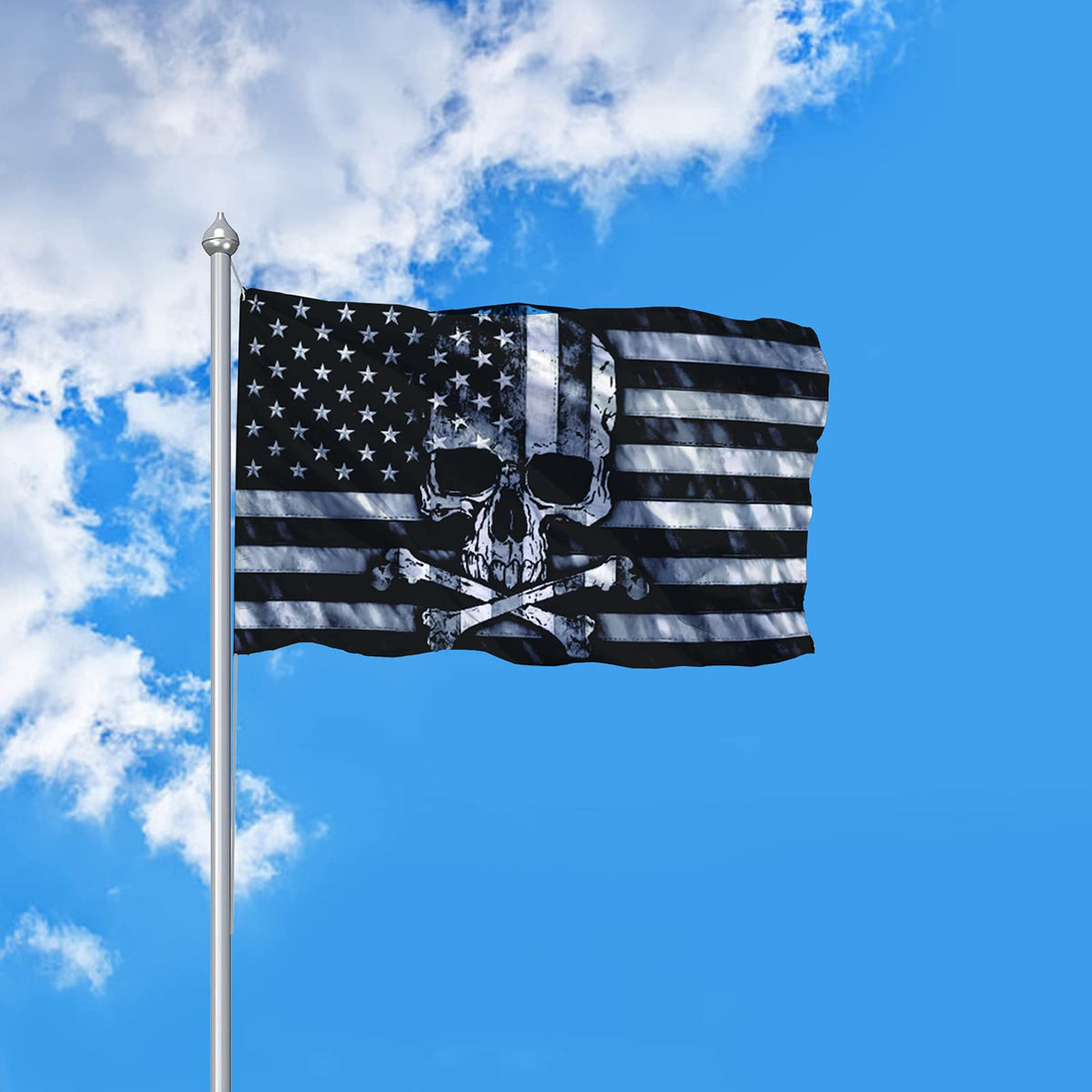 CLYTTE double printed pirate flag for bold wall or porch display.