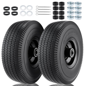 CMOOD 10 inch flat free tire side view for smooth outdoor transport