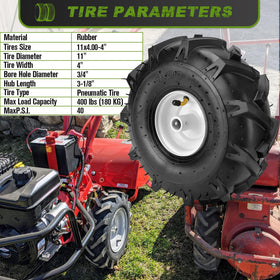 CMOOD wheel assembly 4 inch rim aligned for smooth tiller operation