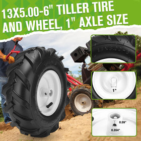 CMOOD 13x5.00-6 tiller tire mounted on garden tractor for replacement