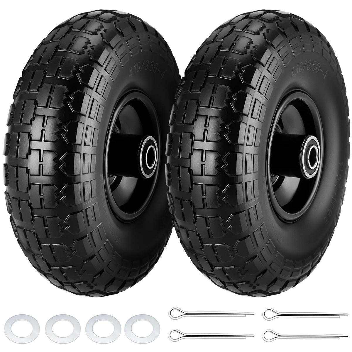 CMOOD 4.10/3.50-4 tire side view showing rugged, maintenance-free mobility.