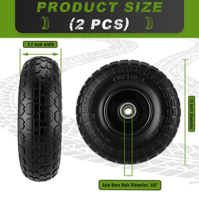 CMOOD flat-free 10-inch tire closeup highlighting puncture-resistant durability.