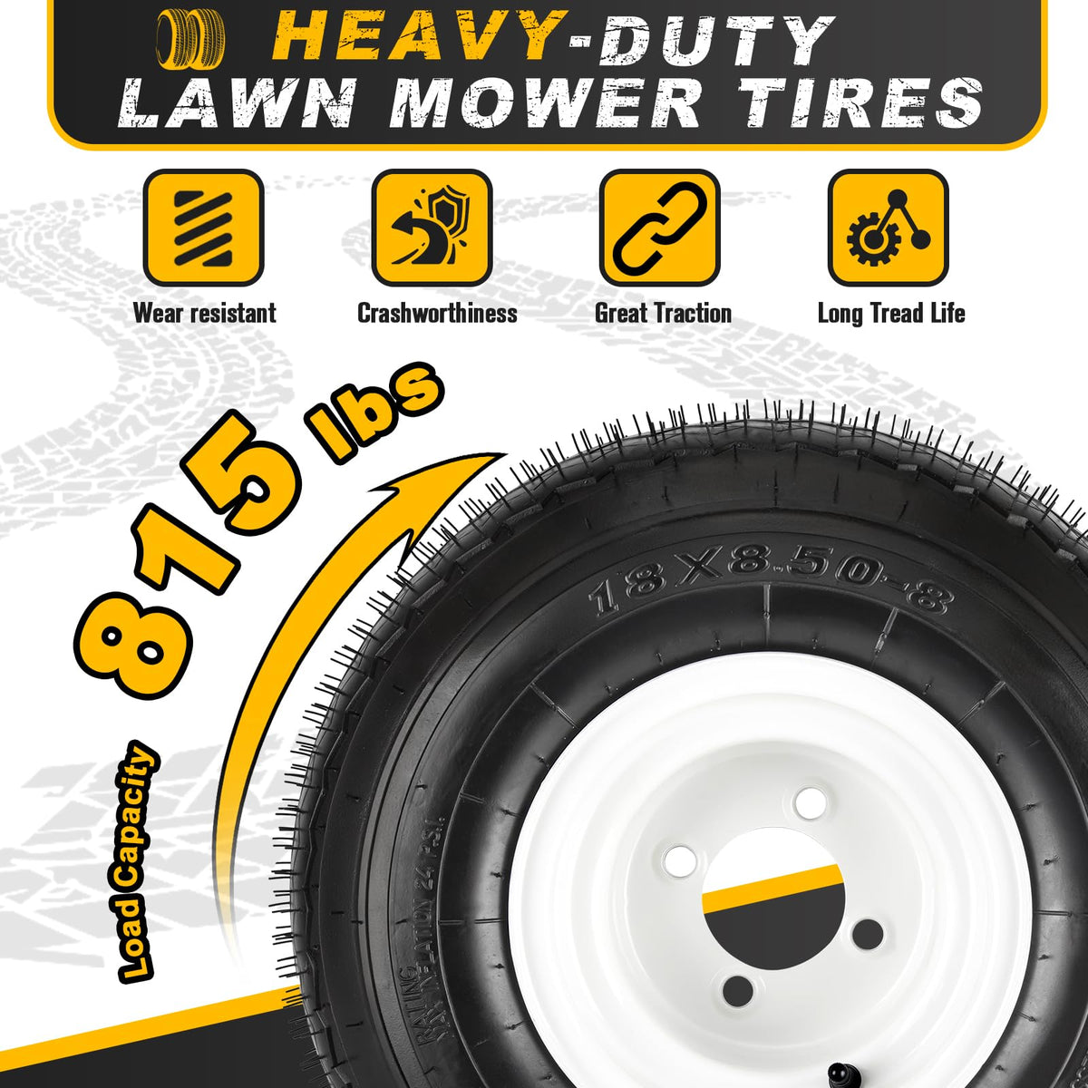 CMOOD lawn mower tire and rim assembly for quick replacement