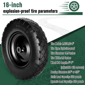CMOOD polyurethane steel rim construction highlights durability for rough terrain.