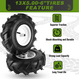 CMOOD 13x5.00-6 pair tire set ready for installation