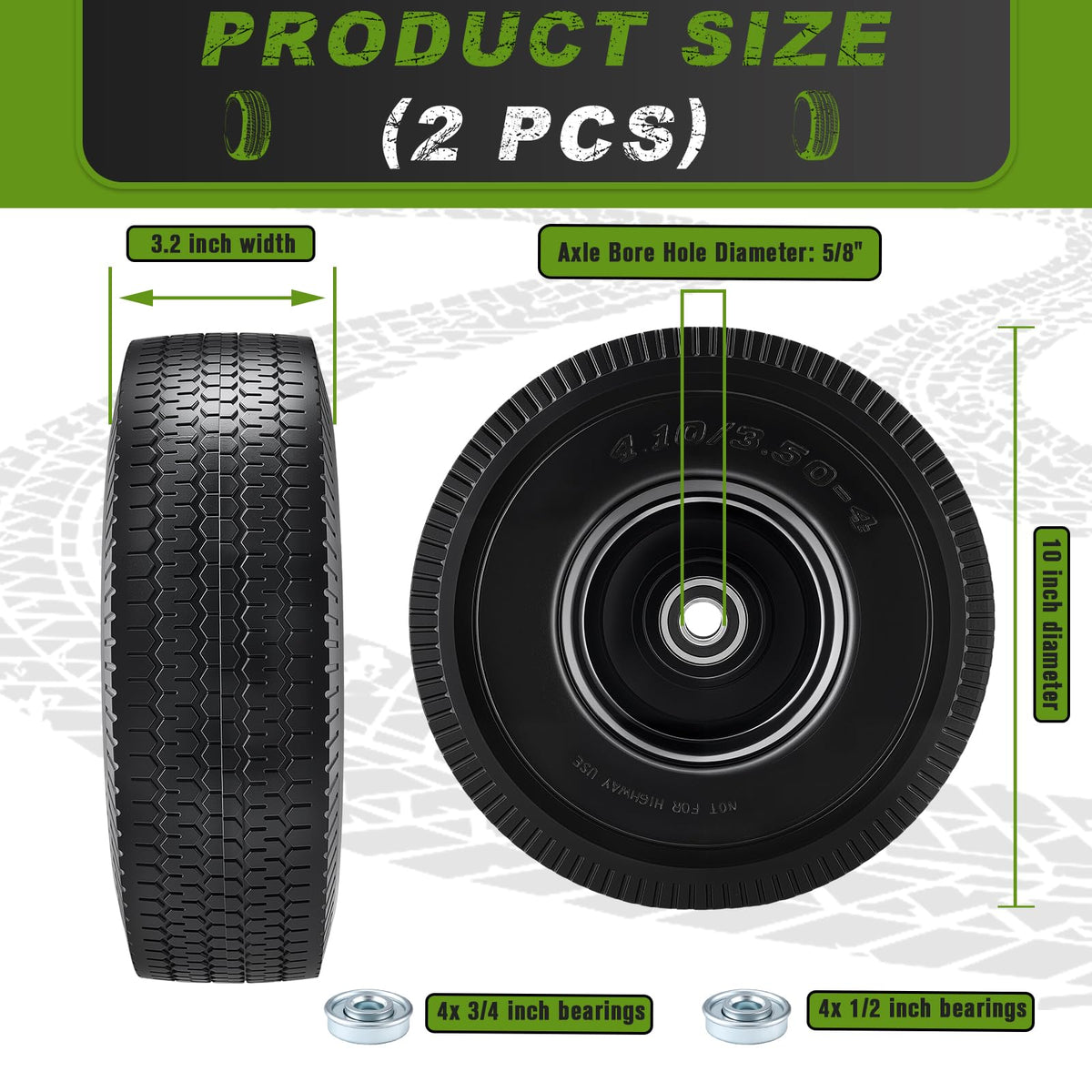 CMOOD 10 inch tire and wheel assembly ready for quick replacement