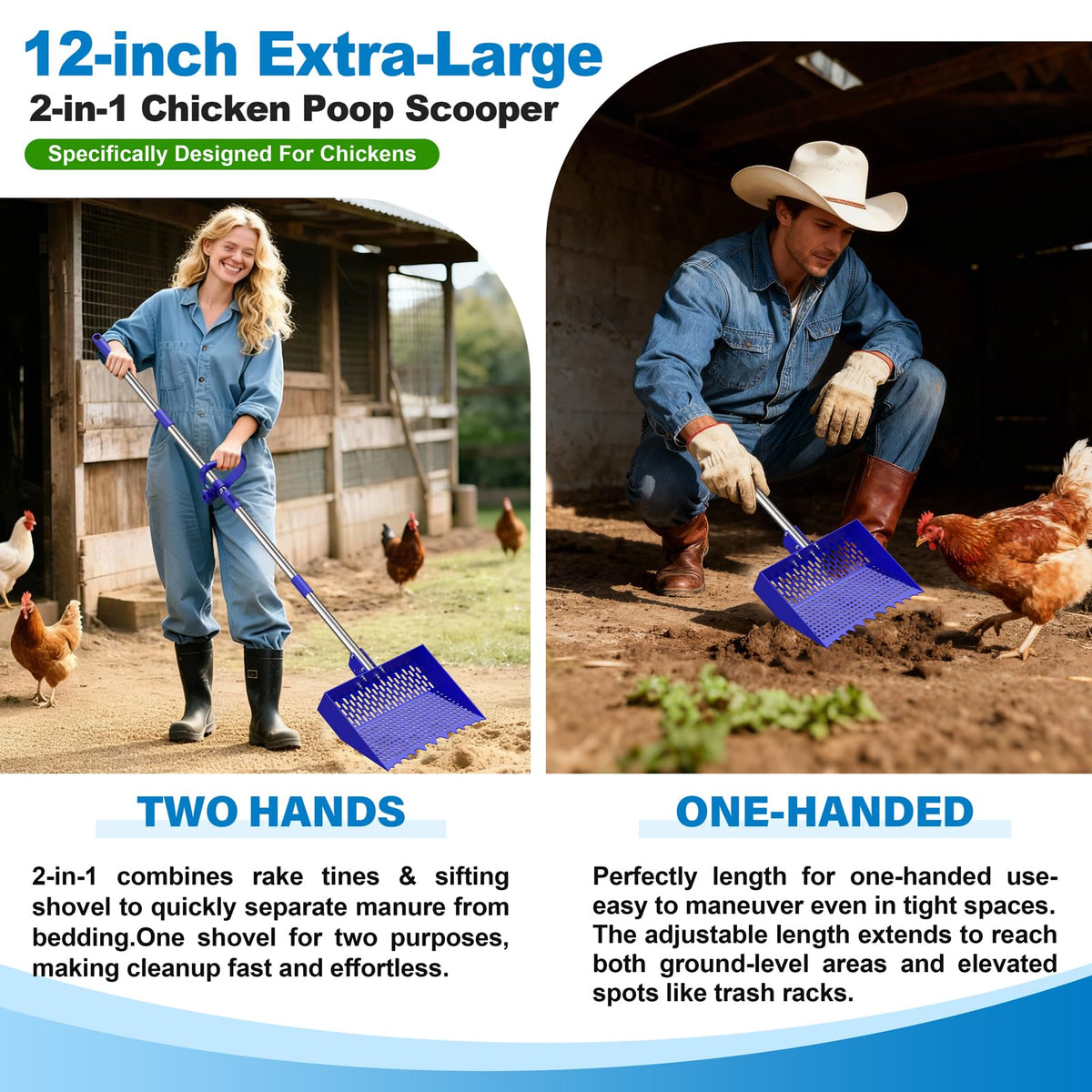 CNCNCR adjustable stainless steel handle for versatile heights.