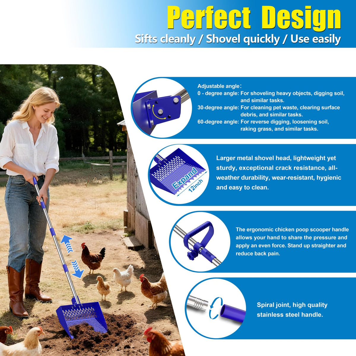 CNCNCR three-angle adjustable handle for comfortable use.