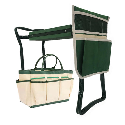 CNHZ FLOURISH garden kneeler folded for easy transport and storage.