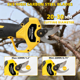 CNKMJRBD pruning shears cutting diameter 0.8 to 1.2 inches.