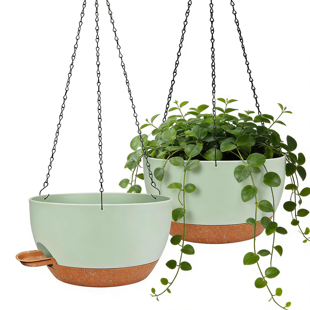 CNLBO 12-inch hanging planter assembly view for easy setup in indoor spaces