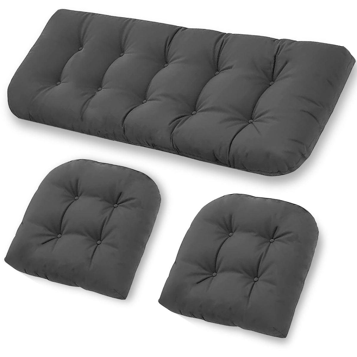 cnsmak loveseat cushion in dark grey for outdoor seating comfort