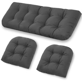 cnsmak loveseat cushion in dark grey for outdoor seating comfort
