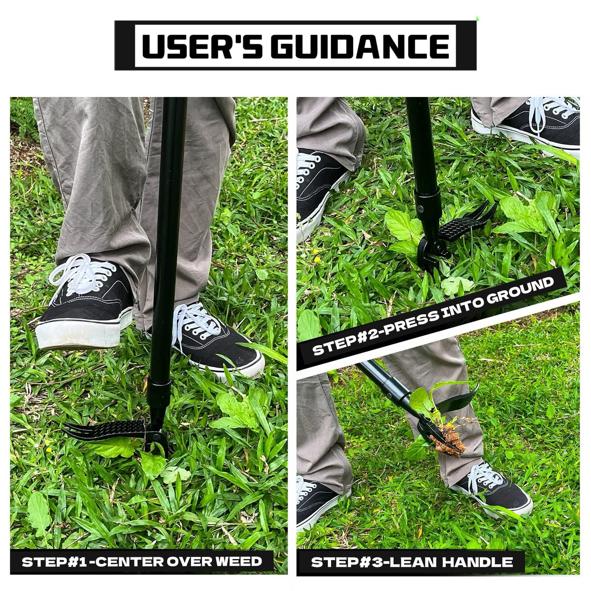CNSYZX Black Steel Weed Puller Head handles tough soil and clumps