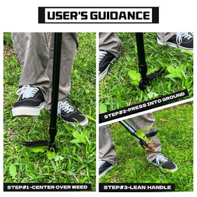 CNSYZX Black Steel Weed Puller Head handles tough soil and clumps