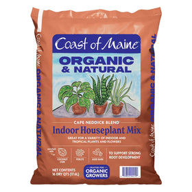 Coast of Maine Cape Neddick Blend 16qt indoor houseplant mix promotes strong root growth.