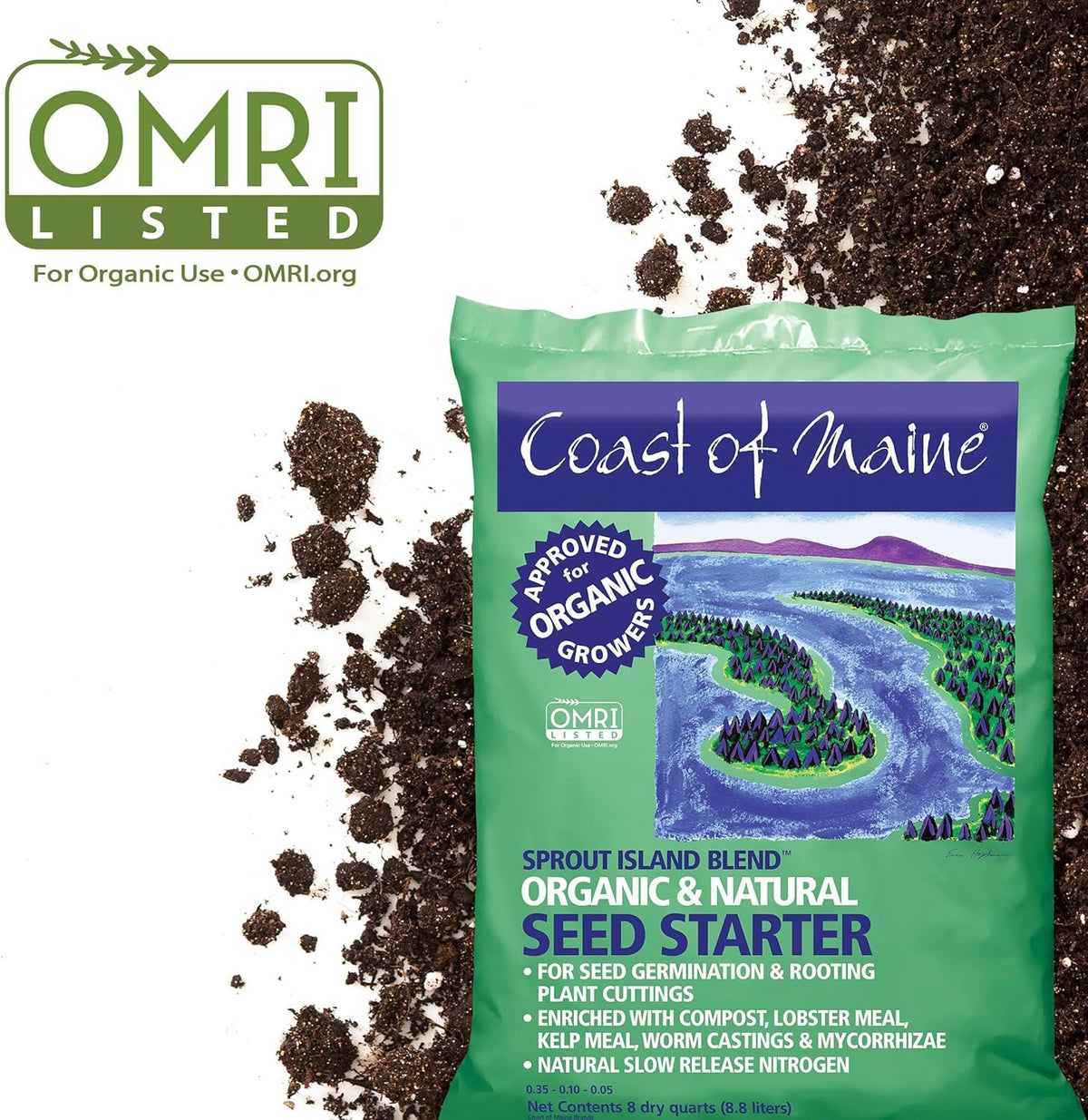 8qt Coast of Maine Sprout Island Blend bag ready for use