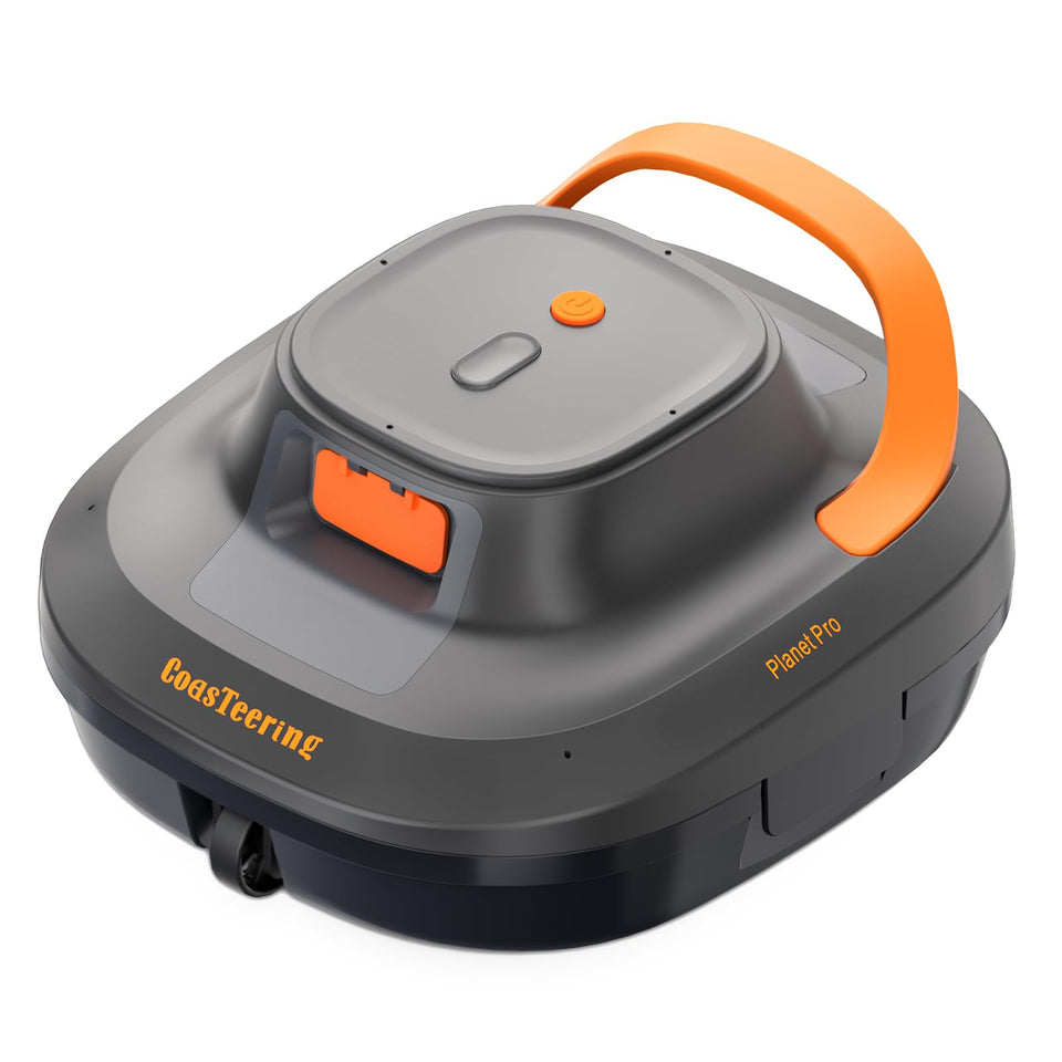 CoasTeering cordless robotic pool cleaner in pool for hands-free cleaning