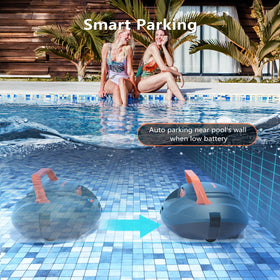 CoasTeering robotic pool cleaner battery indicator helps plan cleaning sessions.