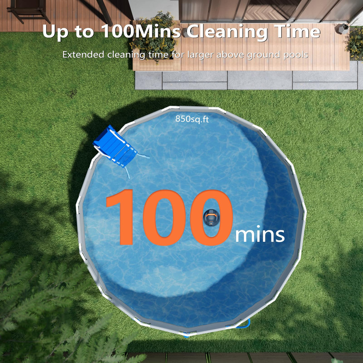 CoasTeering robotic pool cleaner edge cleaning demonstrates precise edge reach.