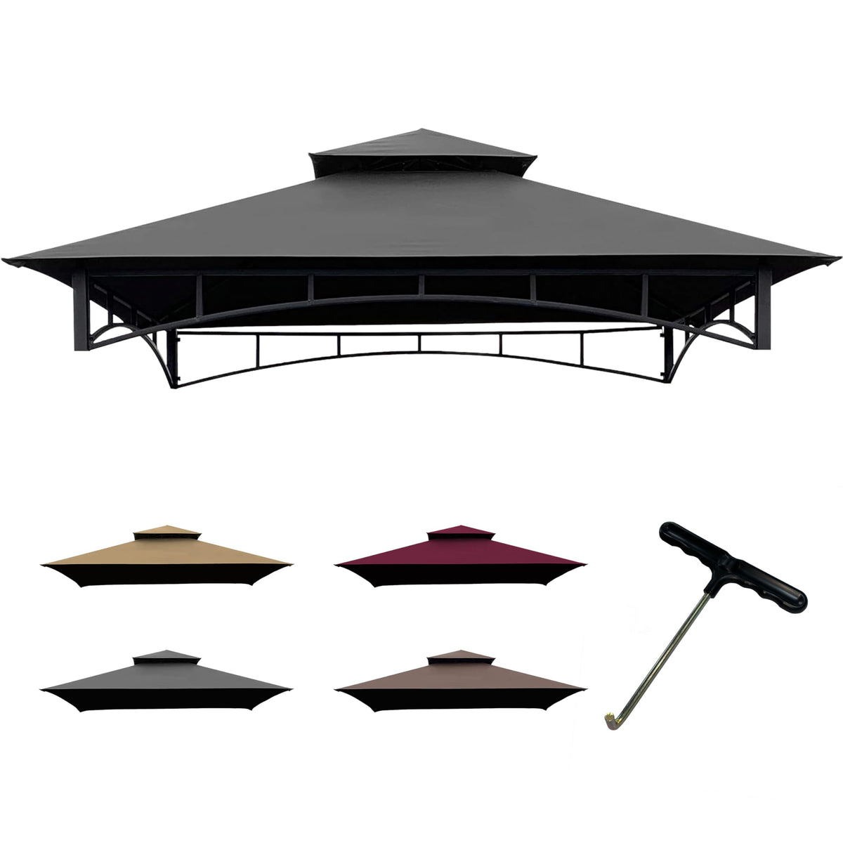CoastShade replacement Gill gazebo top 8x5 gray fits L-GG001PST-F for durable shade.