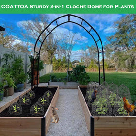 COATTOA ground spikes anchor the cloche firmly into soil for stability.