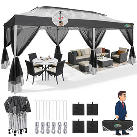 COBIZI 10x20 pop-up gazebo provides fast shade and tool-free setup