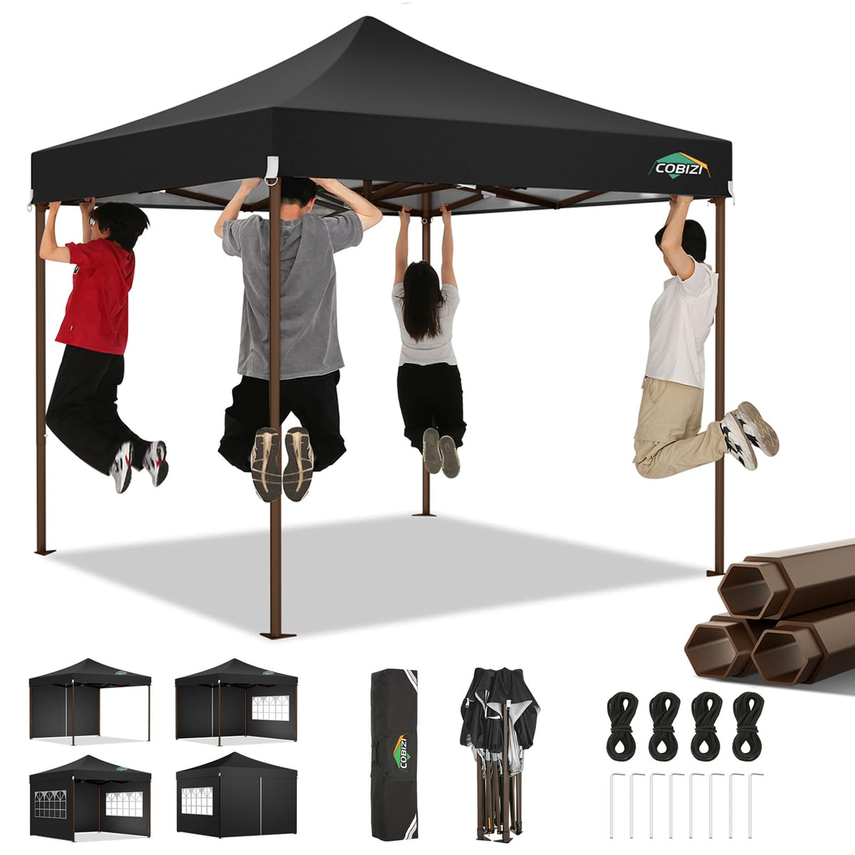 COBIZI 10x10 pop-up tent frame for quick, sturdy shade setup