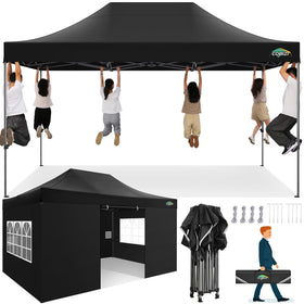 COBIZI 10x15 canopy frame demonstrates sturdy steel construction for stable outdoor setups
