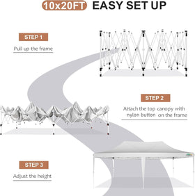 COBIZI canopy adjusts to three heights for various setups.
