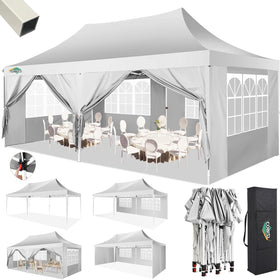 COBIZI 10x20 canopy frame ready for quick setup and sturdy stability.