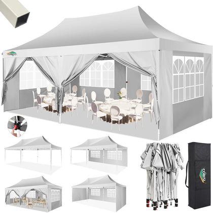 COBIZI 10x20 canopy frame ready for quick setup and sturdy stability.
