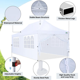 COBIZI 10x20 canopy sidewalls with windows for light and airflow.