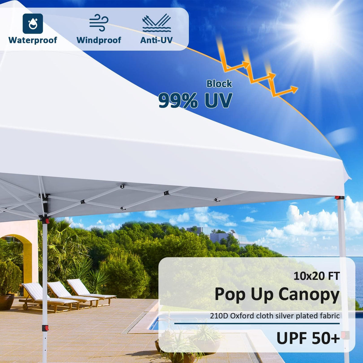 COBIZI 10x20 canopy sidewalls with zippers for easy enclosure.
