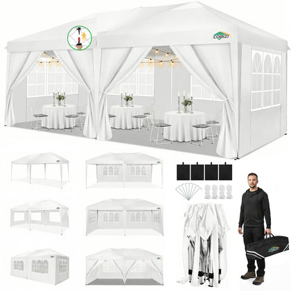 COBIZI 10x20 canopy top view showing wide shade for outdoor events