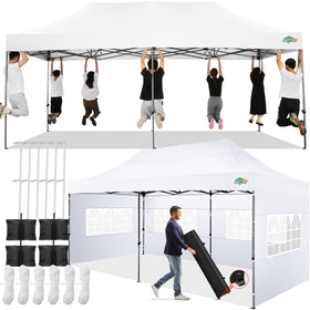 COBIZI 10x20 pop up canopy top shields sun and rain for outdoor events