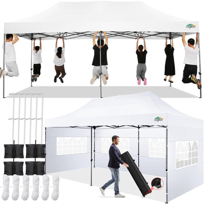 COBIZI 10x20 pop up canopy top shields sun and rain for outdoor events