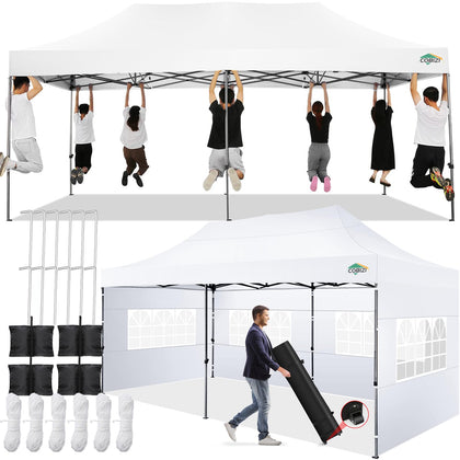 COBIZI 10x20 pop up canopy top shields sun and rain for outdoor events